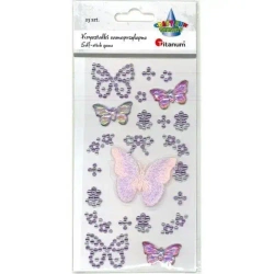 Kryształki samoprzylepne motyle 23szt - Titanum