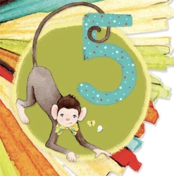 Karnet kwadrat CL4207_PO Urodziny 5 Chłopiec - Clear Creations