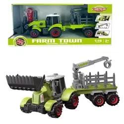 Traktor z łyżką i przyczepą do skręcania - Askato