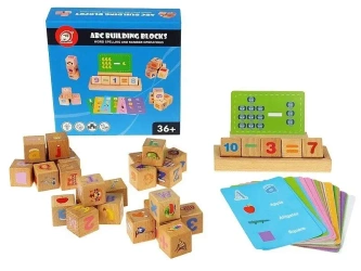 Klocki drewniane i karty edukacyjne - ADAR