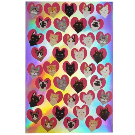 Naklejki serduszka z kotami - Arpex