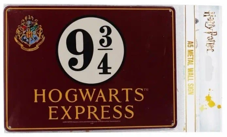 Harry Potter Tabliczka metalowa Peron 9 i 3/4 - Half Moon Bay