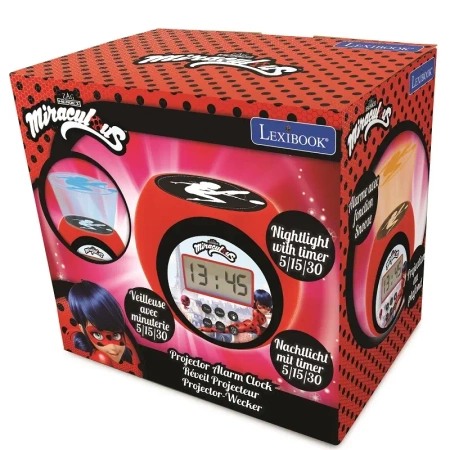Budzik cyfrowy Miraculous z projektorem i timerem RL977MI - Lexibook