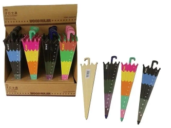 Linijka drewniana 20cm parasol (36szt) - ADAR