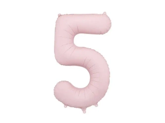 Balon foliowy cyfra 5 86cm jasny różowy - PartyDeco