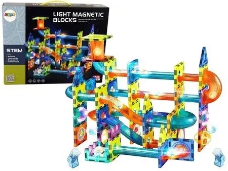 Klocki magnetyczne zjeżdżania świecąca 110el - Leantoys