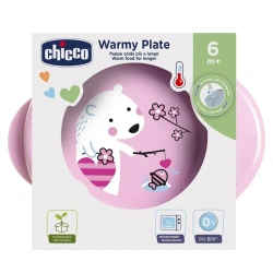 Talerz podgrzewany 6m+ różowy - Chicco