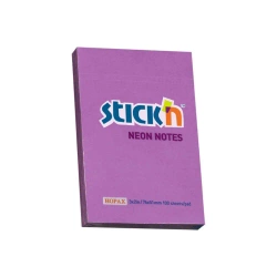 Notes samoprzylepny 76x51 mm fioletowy neon 100 kartek - STICKN