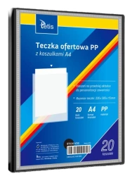 Teczka ofertowa A4 PP + 20 koszulek czarna - Tetis