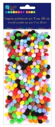 Pompony poliestrowe 7mm 380szt mix - Dalprint dpCraft
