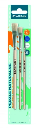Pędzle szkolne naturalne 3szt - STARPAK