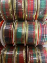 Wstążka ozdobna krata mix - Rozette