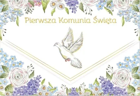 Karnet koperta A5 Komunia. Gołąb majowy - Henry