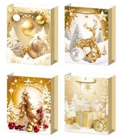 Torebka prezentowa S Boże Narodzenie brokat mix