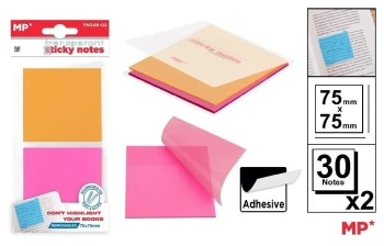 Karteczki samoprzylepne przezrocz 75x75mm 2x30szt - MP Main Paper