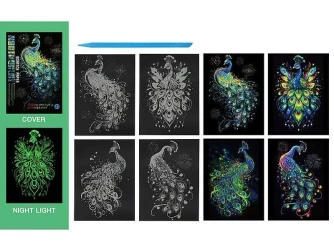 Wydrapywanka kolorowa fluorescencyjna pawie - ADAR