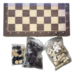 Szachy drewniane 2w1 - Madej