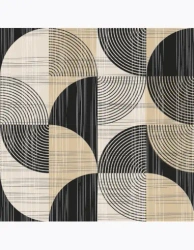 Serwetki DAISY Lunch SD 330x330 Geometria czarno beżowe 044501 - POL-MAK