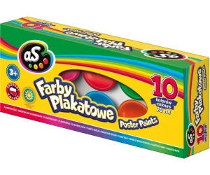 Farby plakatowe 10 kolorów 20ml AS - ASTRA papiernicze
