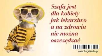 Magnes na lodówkę. Szafa jest dla kobiety jak lekarstwo