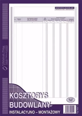 Kosztorys budowlany instalacyjno-montażowy 602-1 - Michalczyk i Prokop