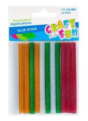 Craft with Fun. Wkłady do pistoletu na gorąco (12 sztuk), z brokatem