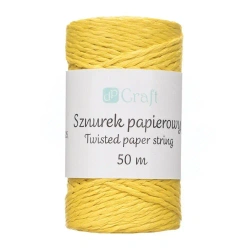 Sznurek papierowy skręcany 50m żółty - Dalprint dpCraft