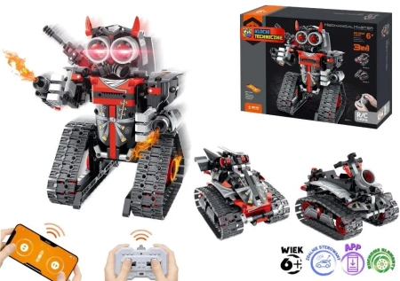 Klocki techniczne 3w1 robot auto czerwony - Pro Kids