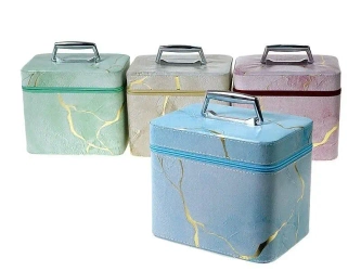 Kuferek L z lusterkiem na zamek 23x18x15cm MIX - ADAR