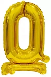 Balon foliowy B&C cyfra stojąca 0 złota 38cm - Godan