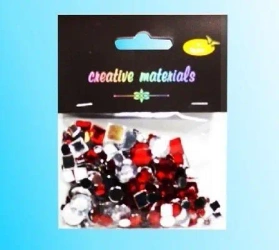 Elementy kryształkowe srebrno-czaerwone 4-12mm - Galeria Hobby