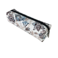 Piórnik szkolny młodzieżowy prostokąt kostka Paisley Kwiaty Kawowe - EV-Corp