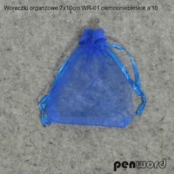 Woreczki organzowe ciemnoniebieskie 7x10cm 10szt - Penword