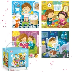 Puzzle 4w1 Mój dzień - Dodo