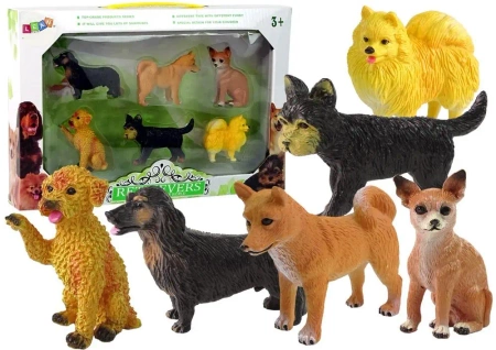 Zestaw 6 figurek psy rasowe - Leantoys