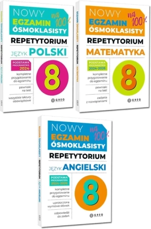 3W1 NOWY EGZAMIN ÓSMOKLASISTY REPETYTORIUM- J.POLSKI + J.ANGIELSKI + MAT.