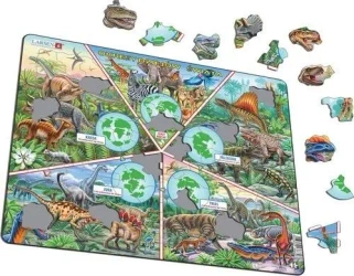 Układanka Okresy Dziejów Świata + Dinozaury Maxi - Larsen