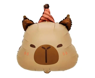 Balon foliowy Kapibara urodzinowa głowa 48x38cm - Godan