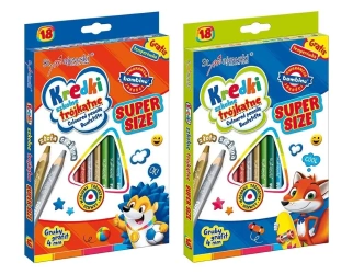 Kredki trójkątne Super Size 18 kolorów BAMBINO - ST-MAJEWSKI