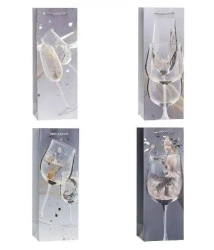 Torebka ozdobna na butelkę 12x36x9cm mix ROZETTE
