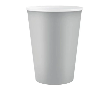 Kubeczki pap. jednokolorowe srebrne 250ml 6szt - Godan