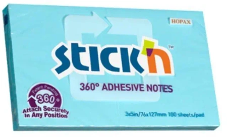 Notes samoprzylepny 360 st. niebieski 100 kart. - Stickn
