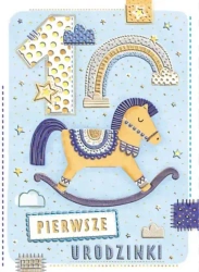 Karnet A5 Urodziny roczek chłopiec - Konik - Henry