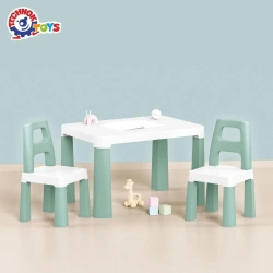 Stół dziecięcy zielony z dwoma krzesełkami - Technok