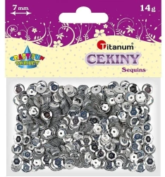 Cekiny 7mm metaliczne srebrne - Titanum