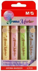 Markery zapachowe brokatowe 4 kolory mix M&G