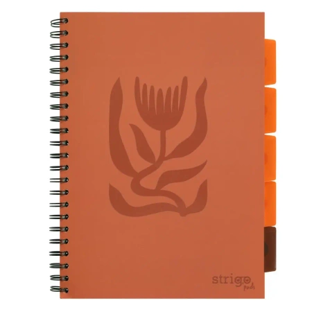 Kołozeszyt Strigo A4 Project Book Floral ceglany kratka