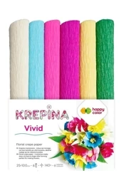 Krepina marszczona 25x100cm mix Vivid 6 kolorów - GDD