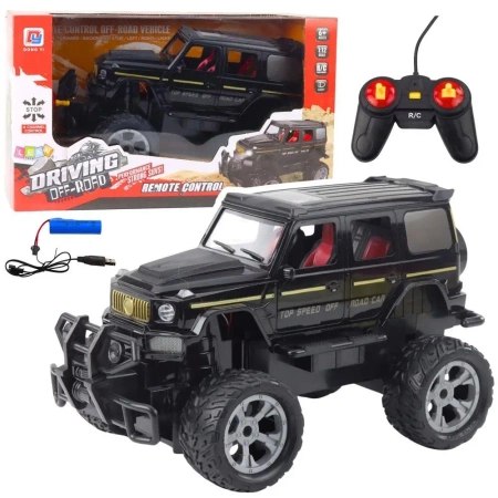 Terenówka R/C światło czarna 1:12 - Leantoys
