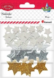 Naklejki piankowe brokatowe gwiazdki mix 45szt. - Titanum